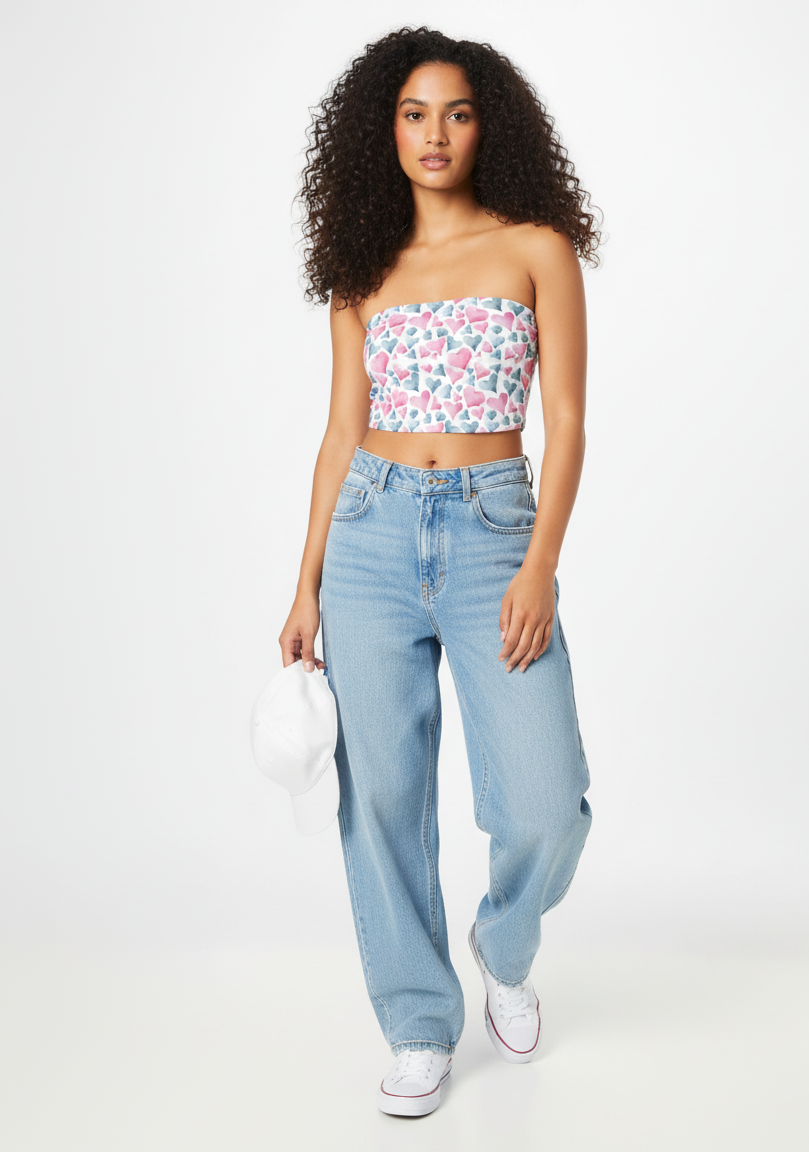Heart Print Tube Top