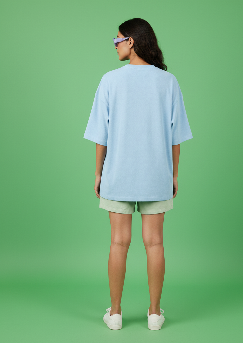 Baby Blue Terry Oversized Tee