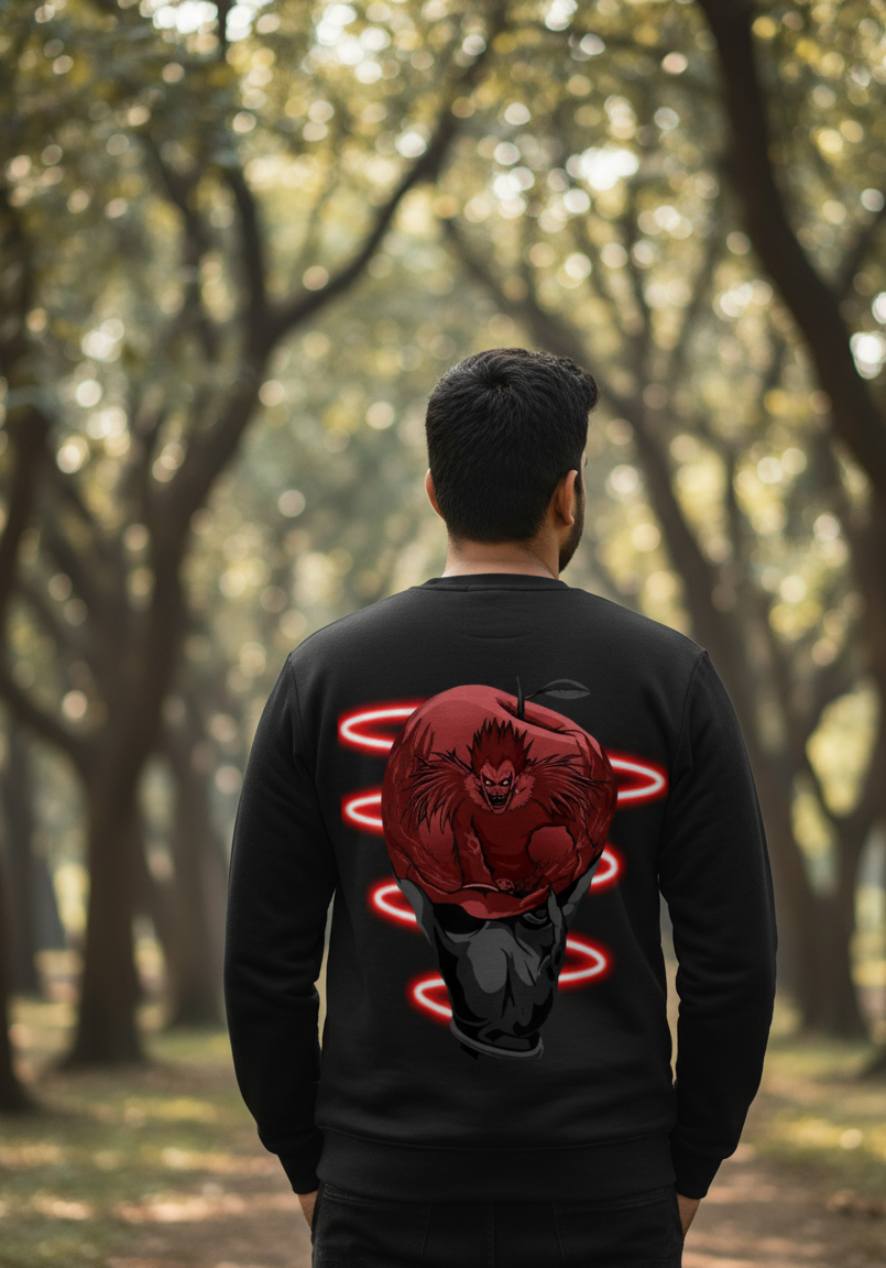 Men's Black Deathnote Ryuk Graphic Printed Sweatshirt