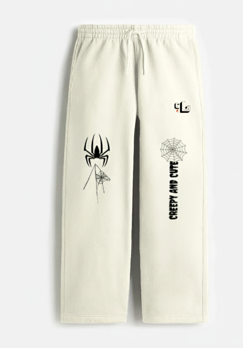 Spider Graphics Off White Sweatpants