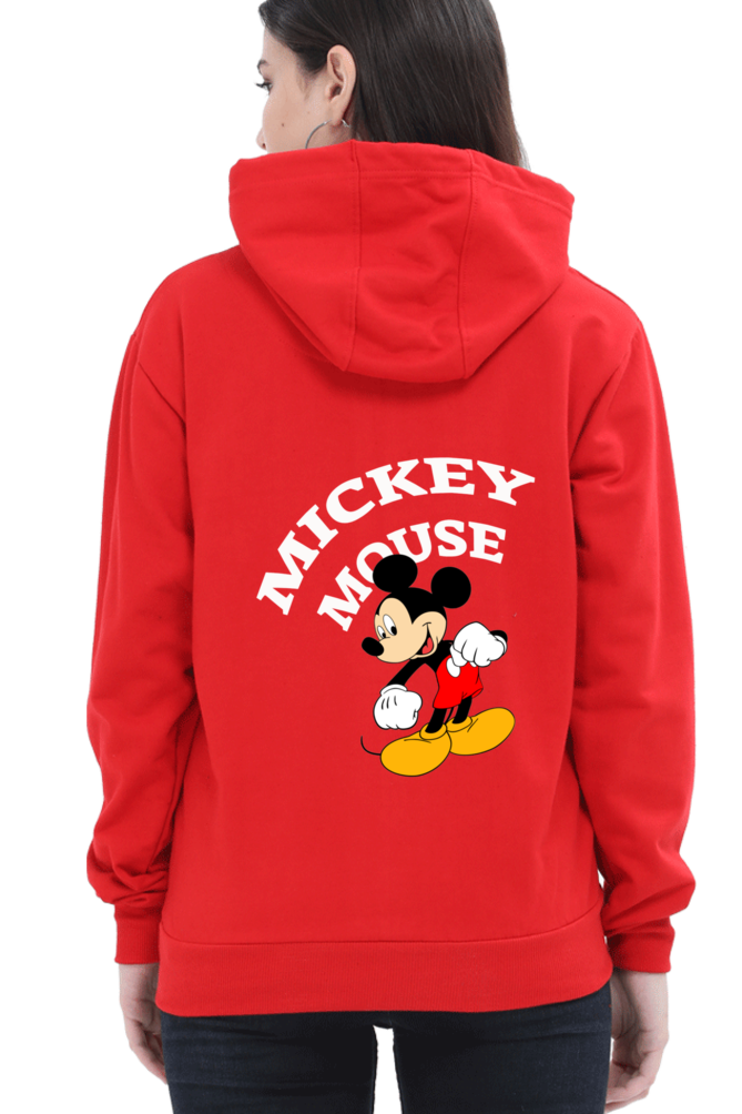 Women's Red Mickey Mouse Merchandise Hoodie