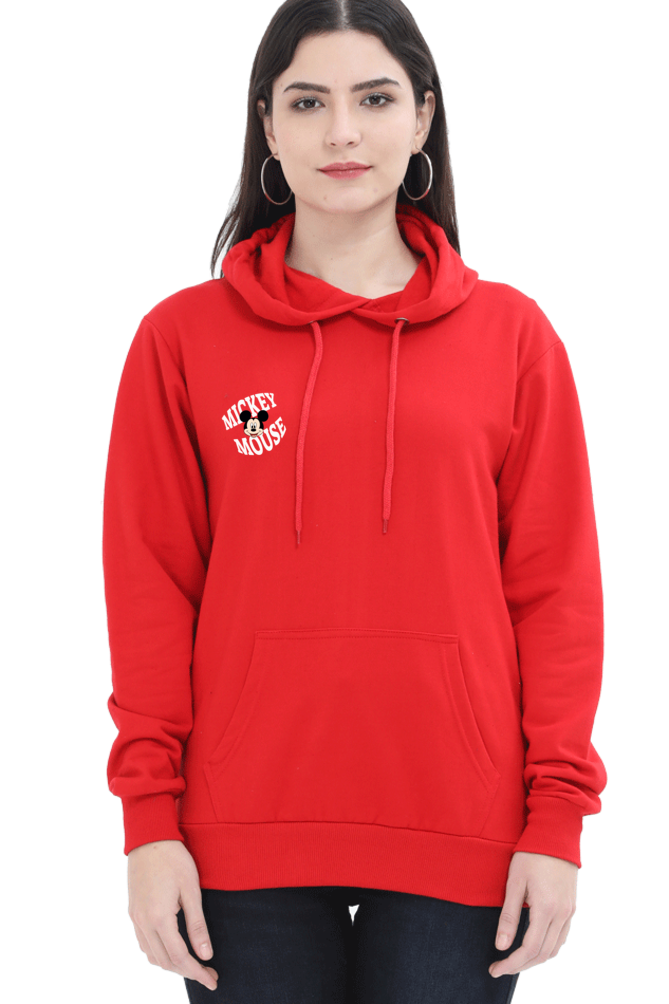 Women's Red Mickey Mouse Merchandise Hoodie