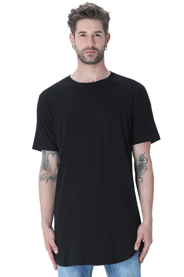 Men's Longline Curved Tee (2 Variants)
