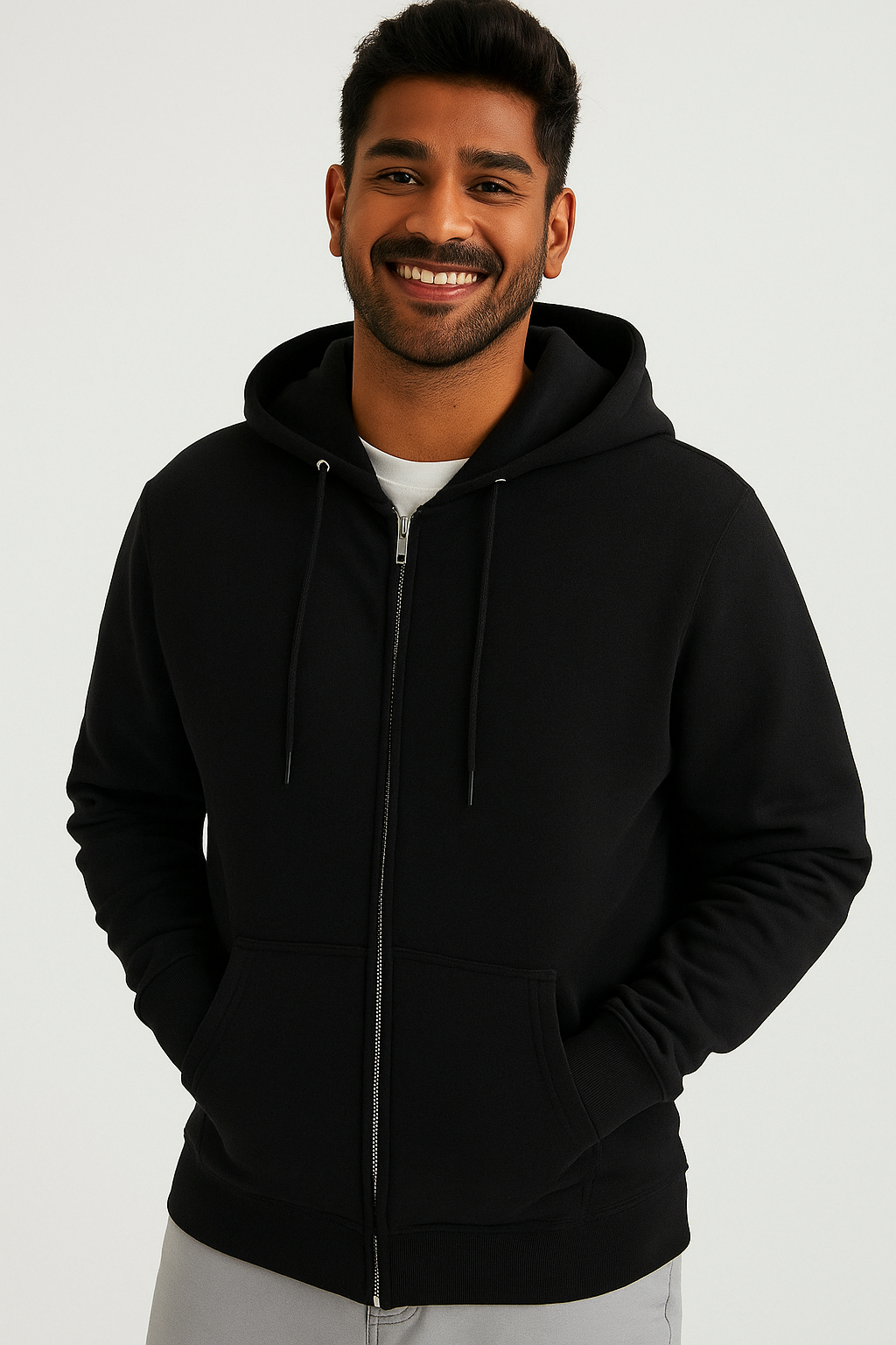 Men's Black Zipper Hoodie
