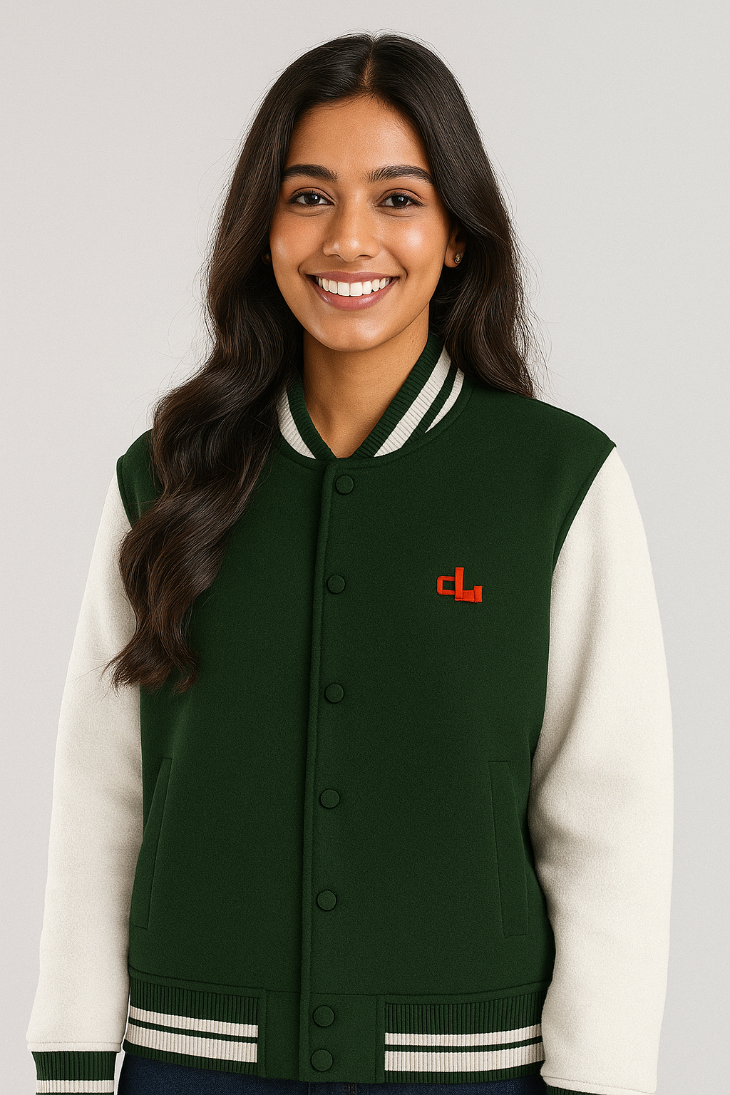 Bottle Green Varsity Jacket