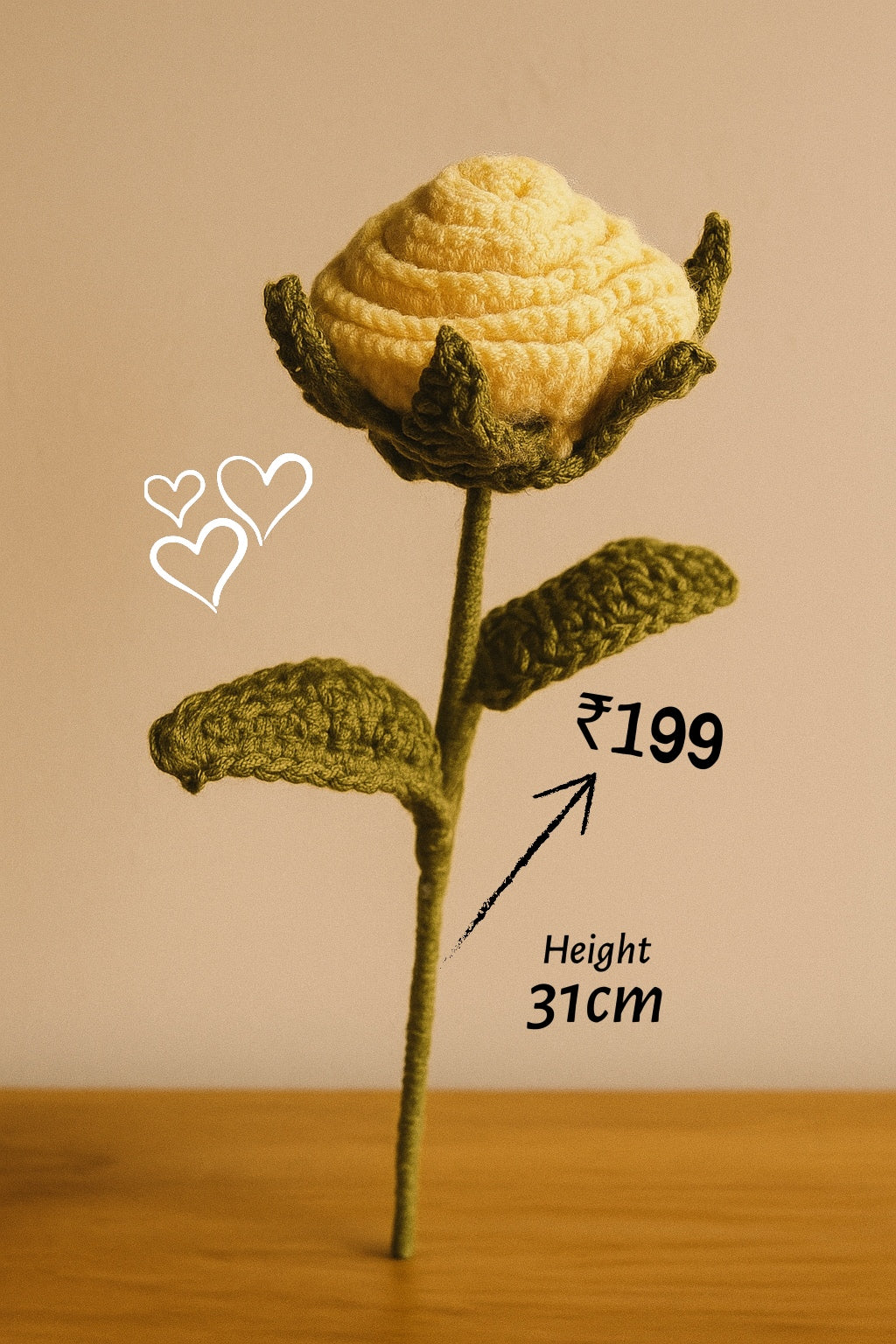 Crochet Yellow Rose