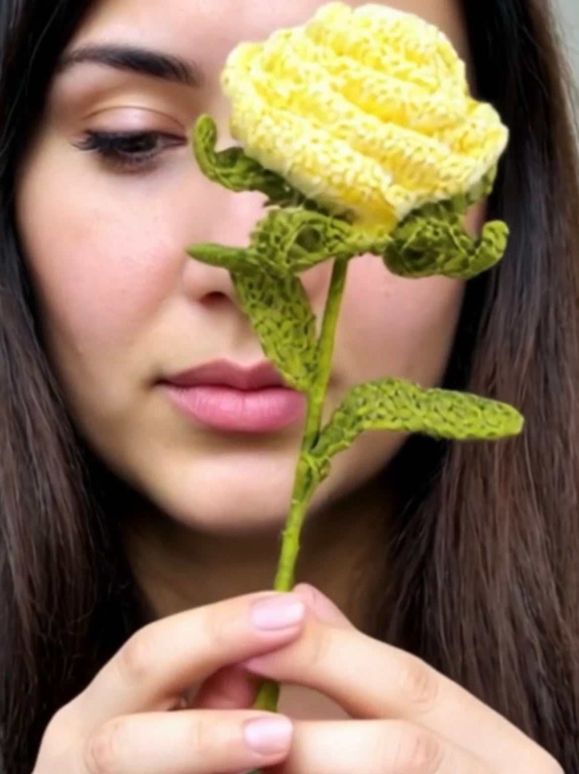 Crochet Yellow Rose