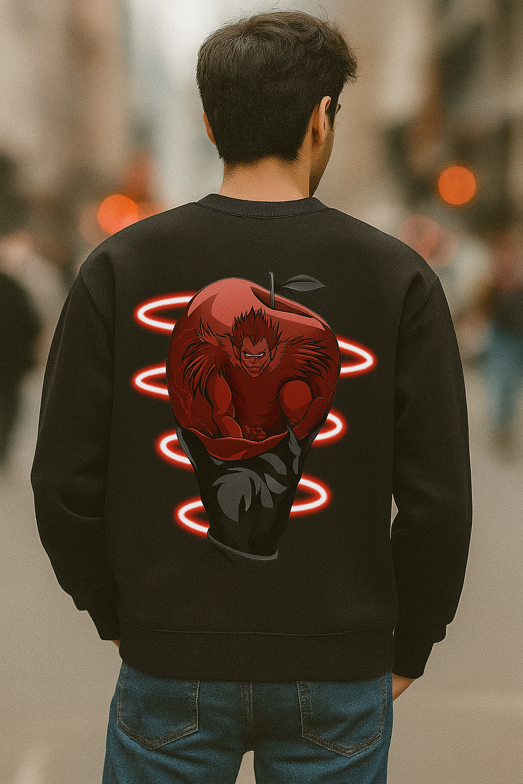 Men's Black Deathnote Ryuk Graphic Printed Sweatshirt