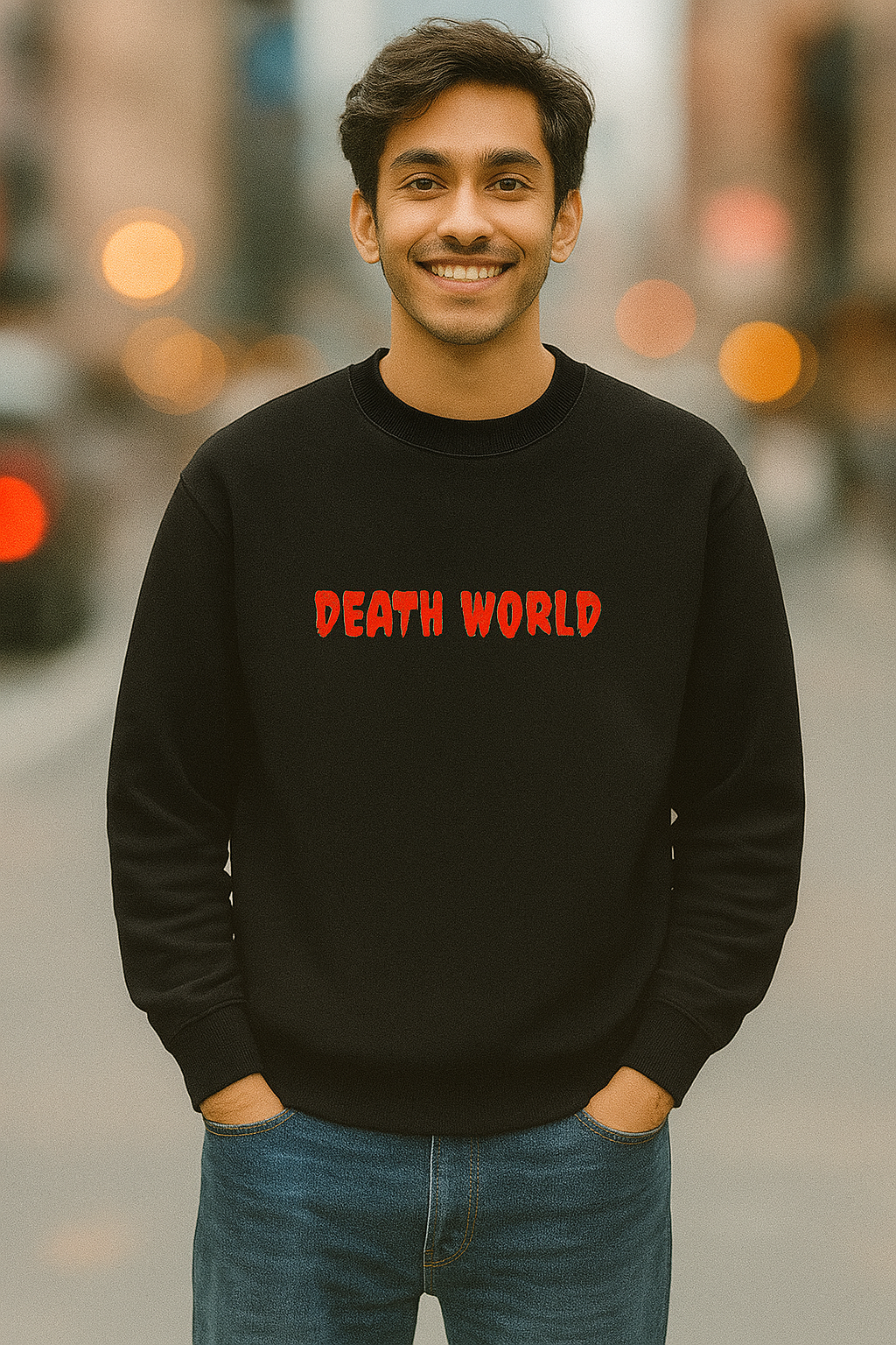 Men's Black Deathnote Ryuk Graphic Printed Sweatshirt