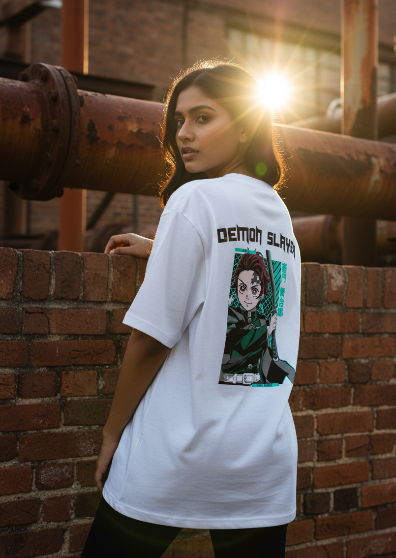 Demon Slayer Merchandise - White Oversized Standard T-Shirt