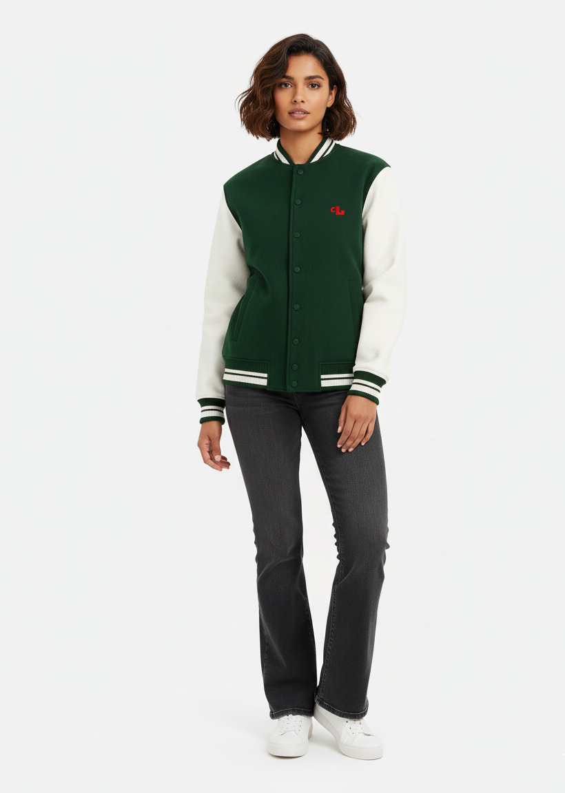 Bottle Green Varsity Jacket