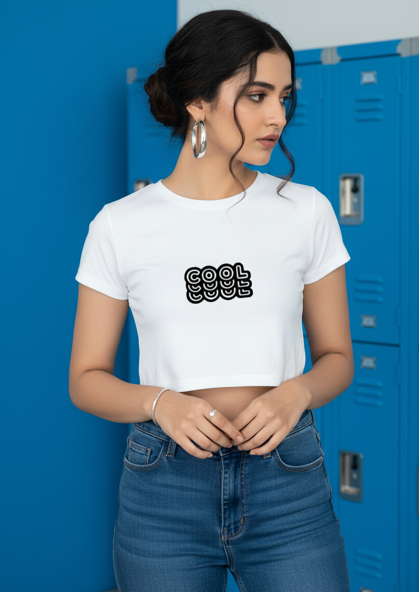 Cool White Crop Top