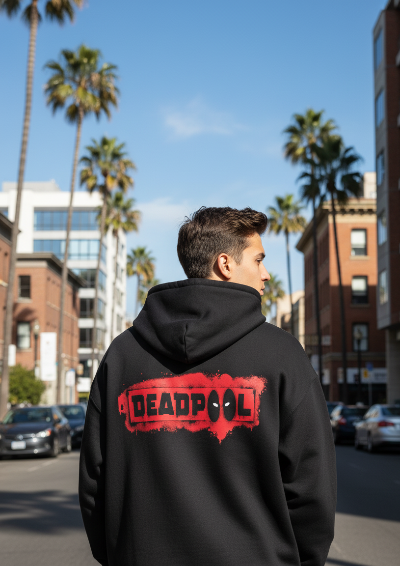 Men's Black DC Merchandise Oversized Hoodie