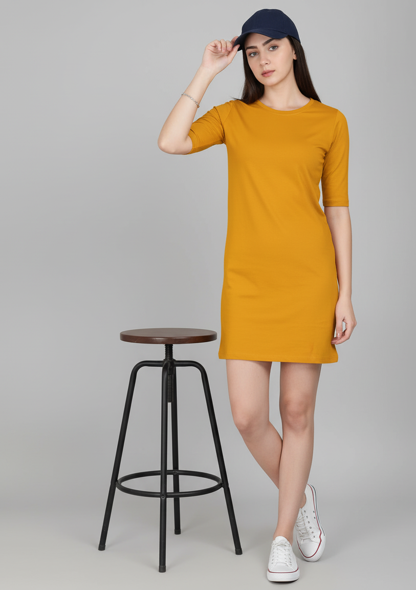 Golden Yellow T-Shirt Dress