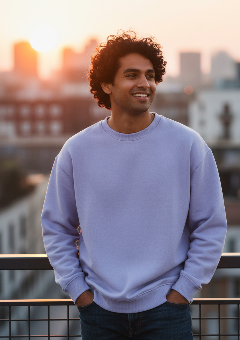 Men's Lavender Oversized Sweatshirt