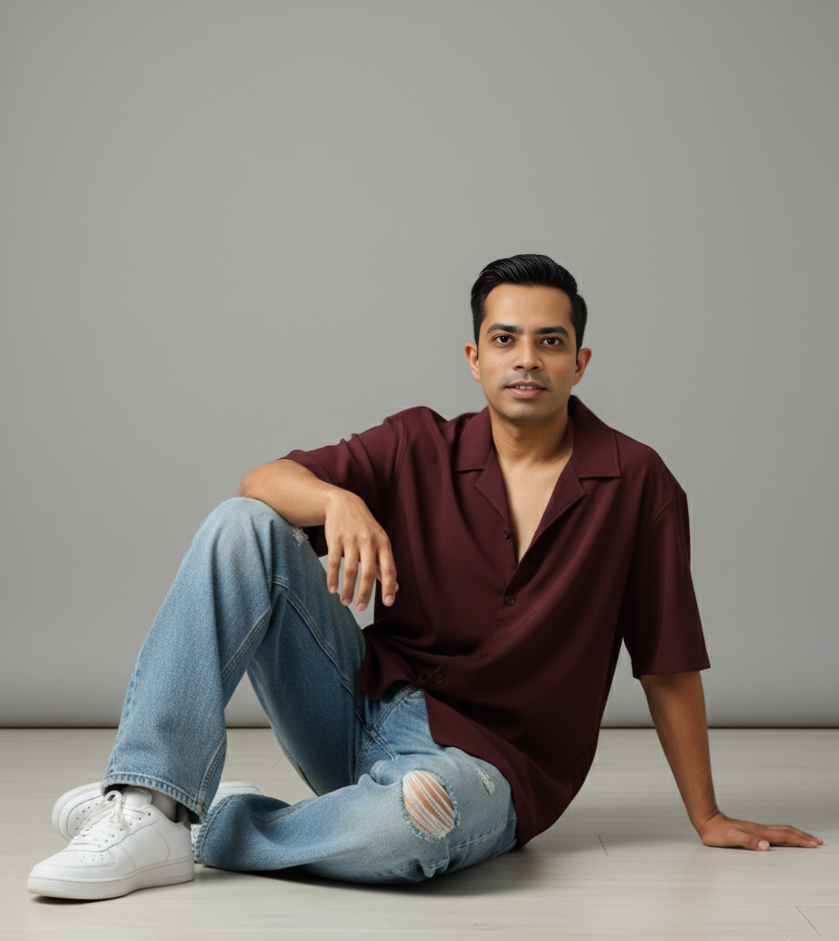 Maroon Oversized Shirt