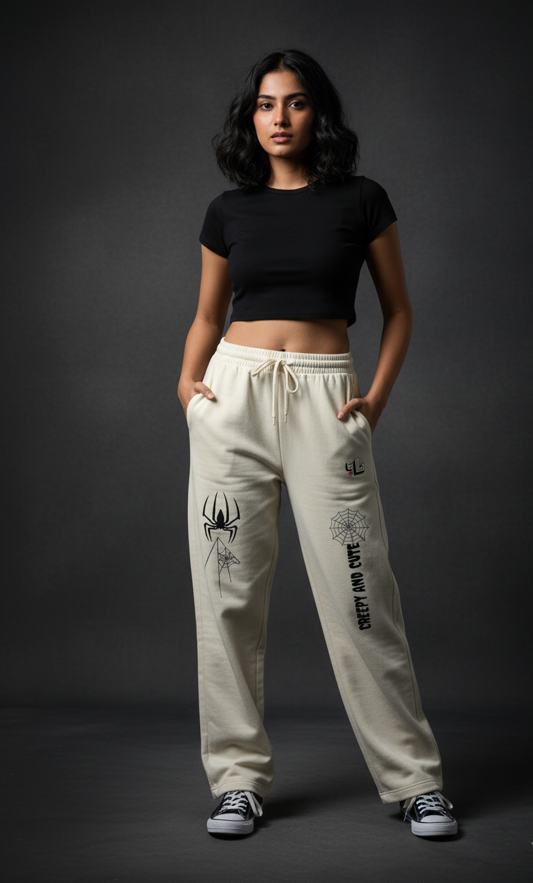 Spider Graphics Off White Sweatpants