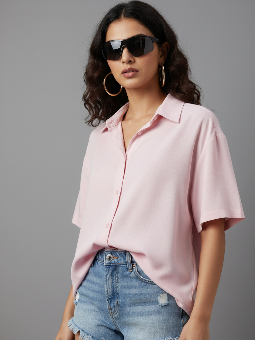 Light Baby Pink Oversized Shirt