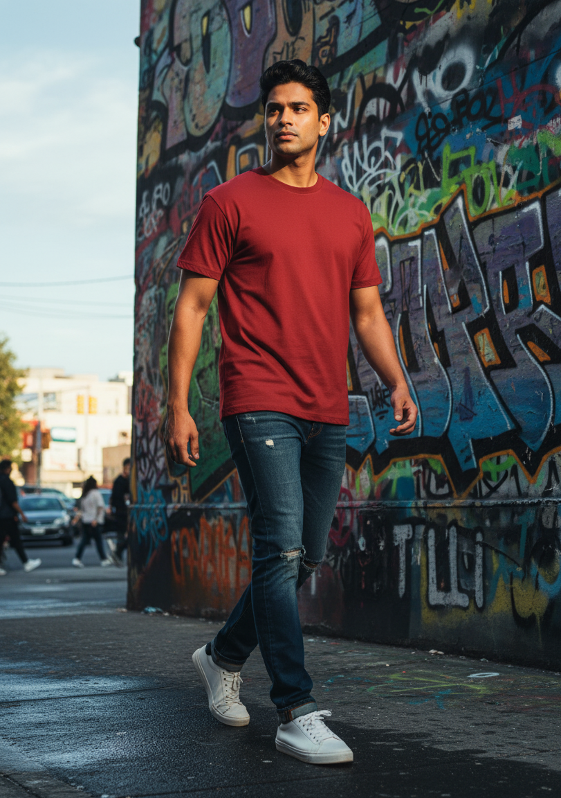 Plain - Cotton Stretch T-Shirts (8 Colors)