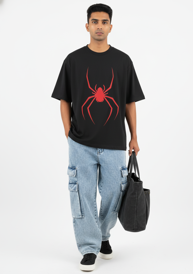 Spider Graphic Printed Oversized Classic T-Shirt