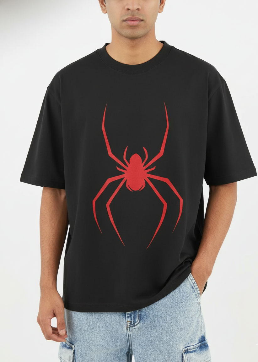 Spider Graphic Printed Oversized Classic T-Shirt