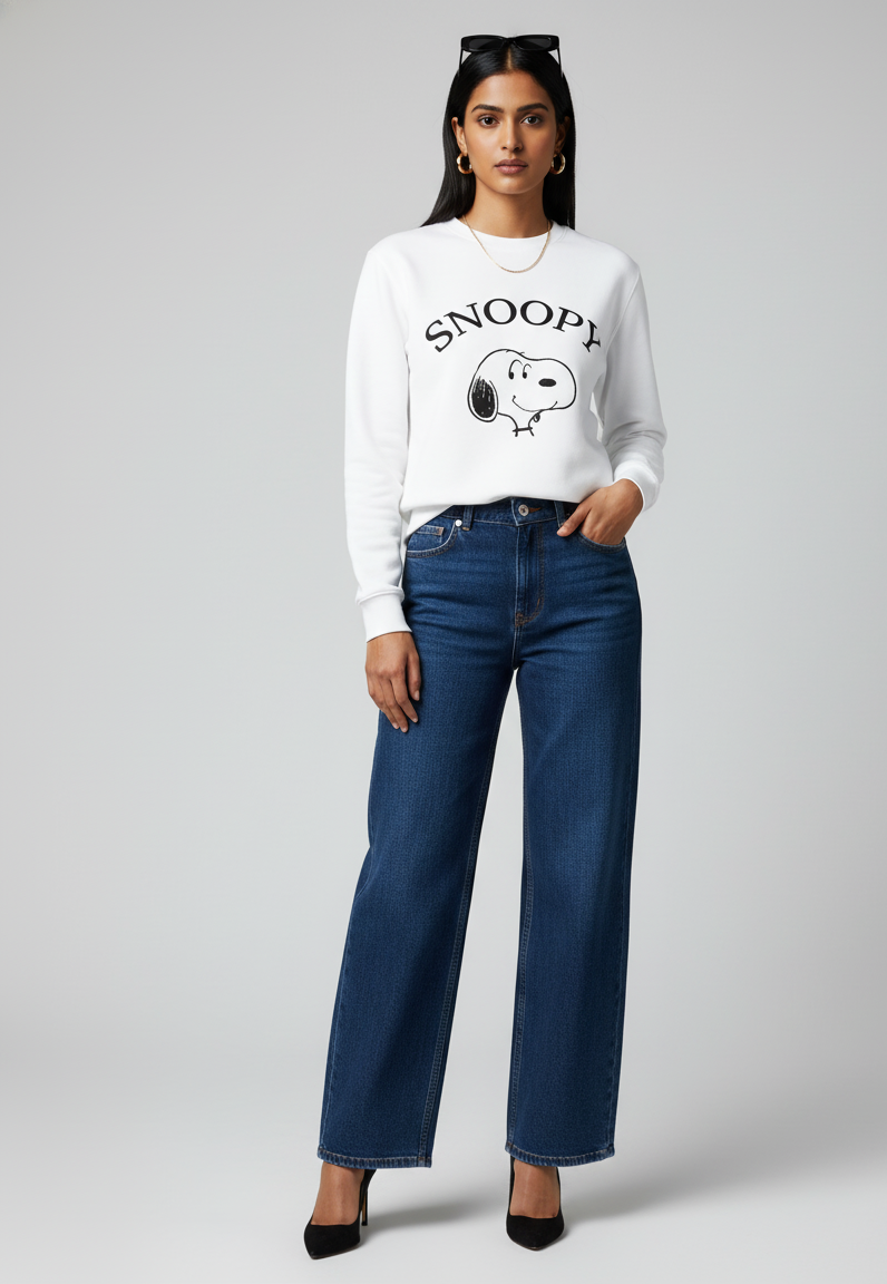 Snoopy Merchandise White Sweatshirt