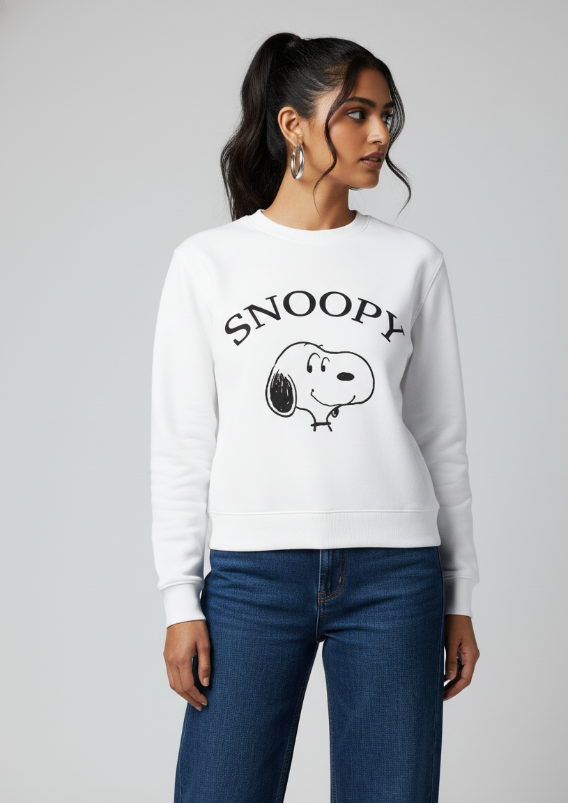 Snoopy Merchandise White Sweatshirt