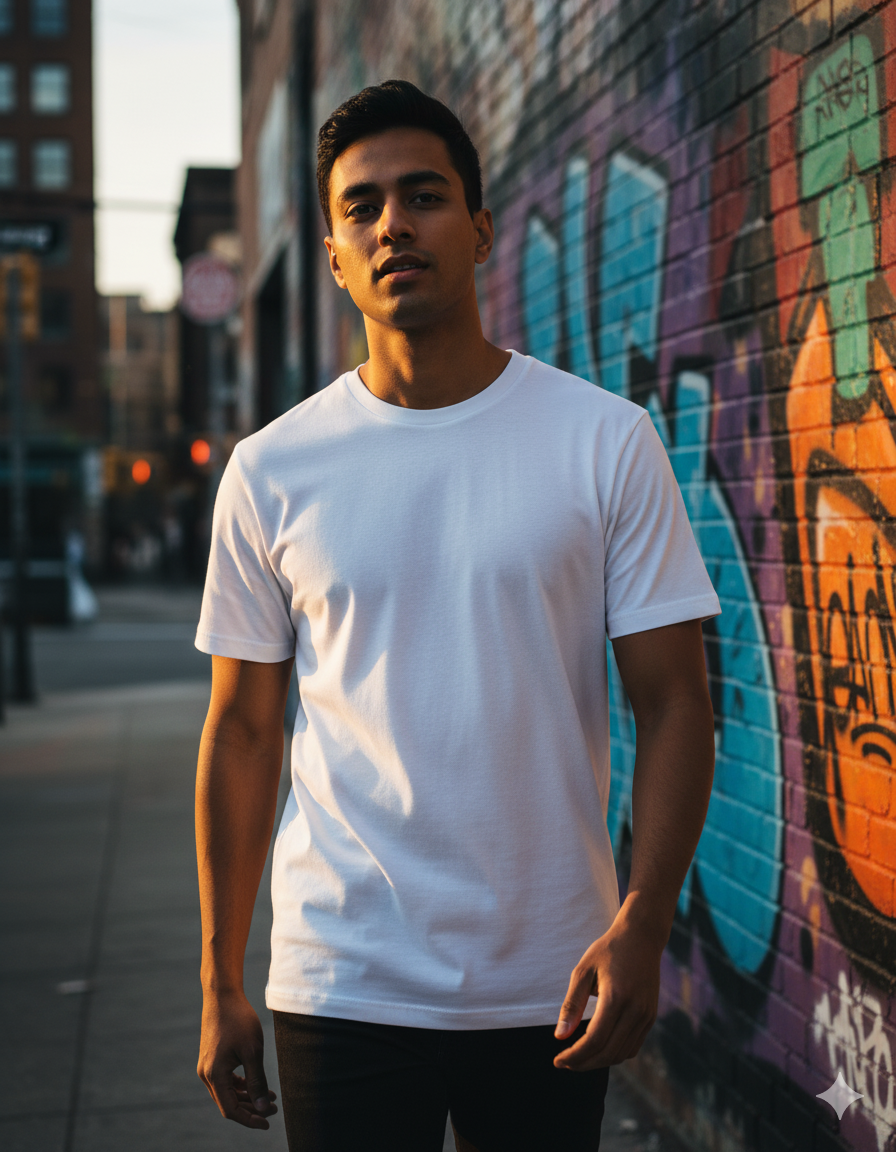 Plain - Cotton Stretch T-Shirts (8 Variants)