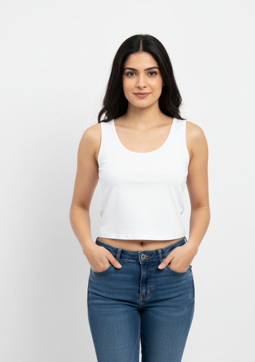 White Crop Tank
