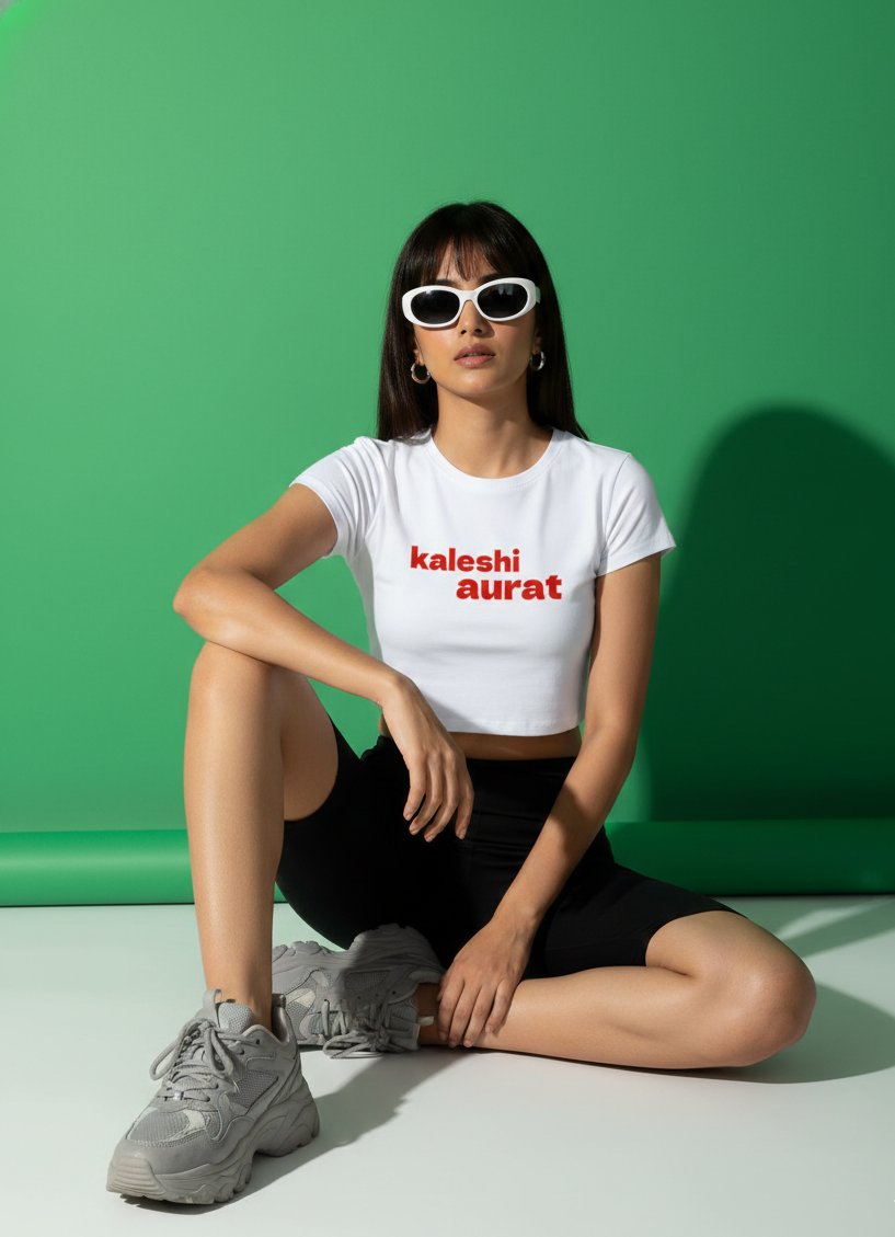 White Crop Top - Kaleshi Aurat