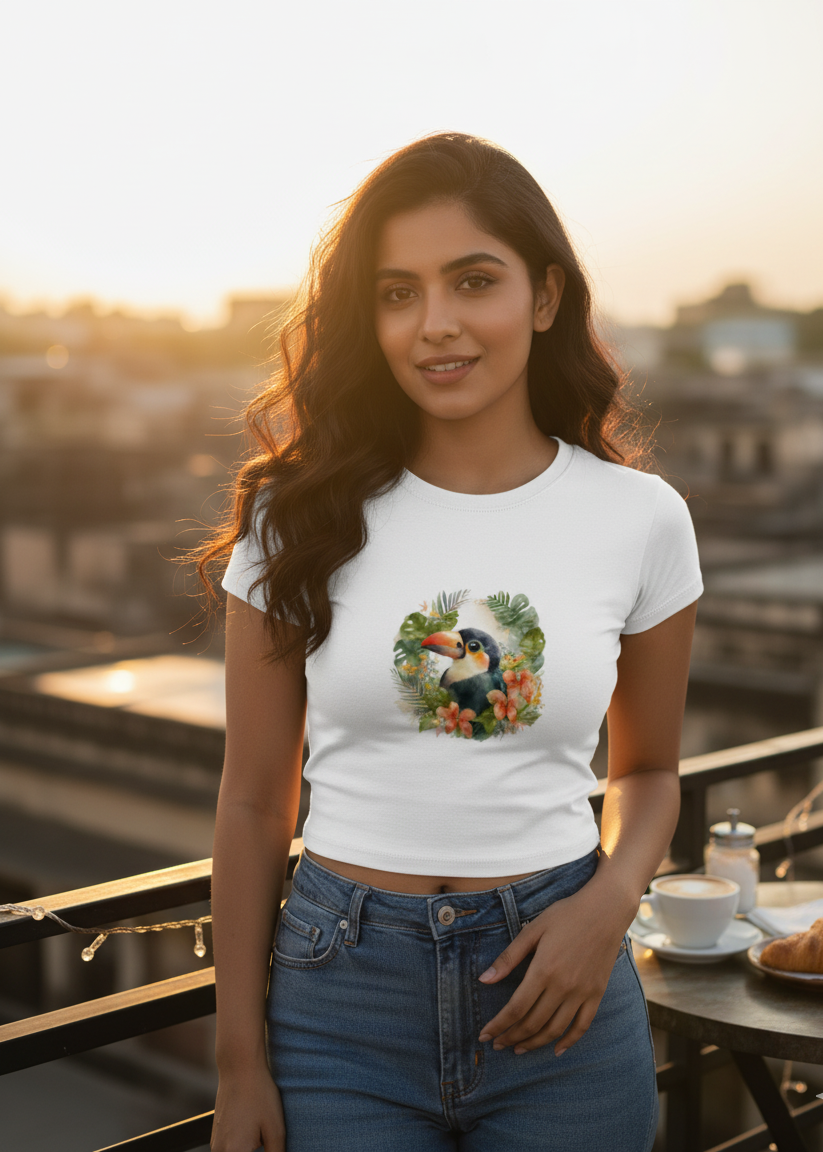 Parrot White - Baby Tee