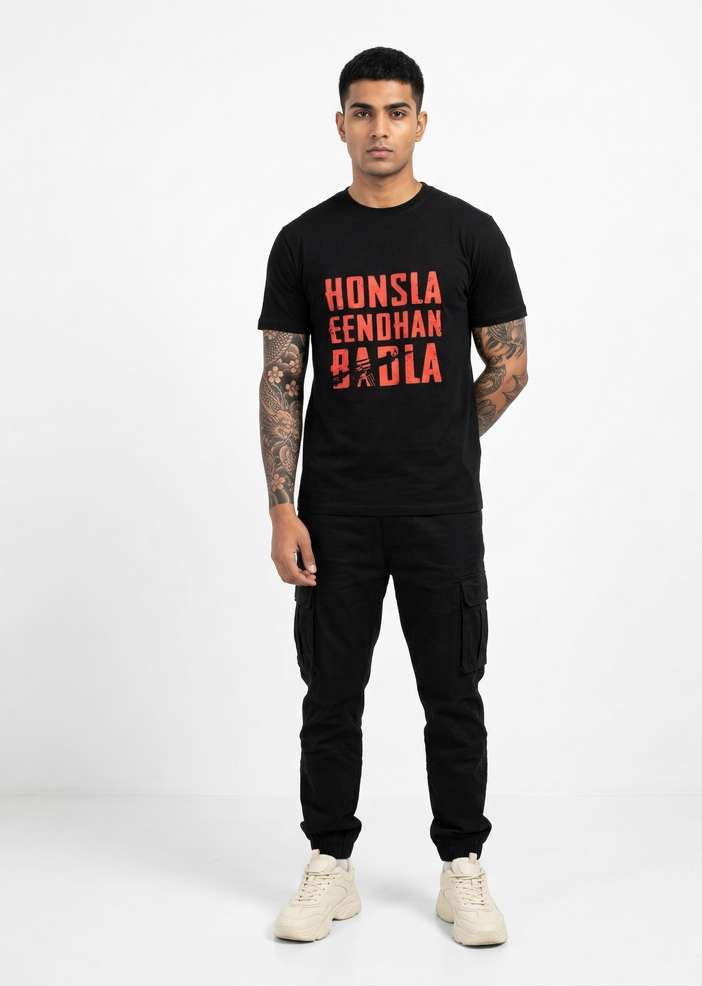Men's Dhurandhar Honsla Eendhan Badla - Cotton Stretch T-shirt