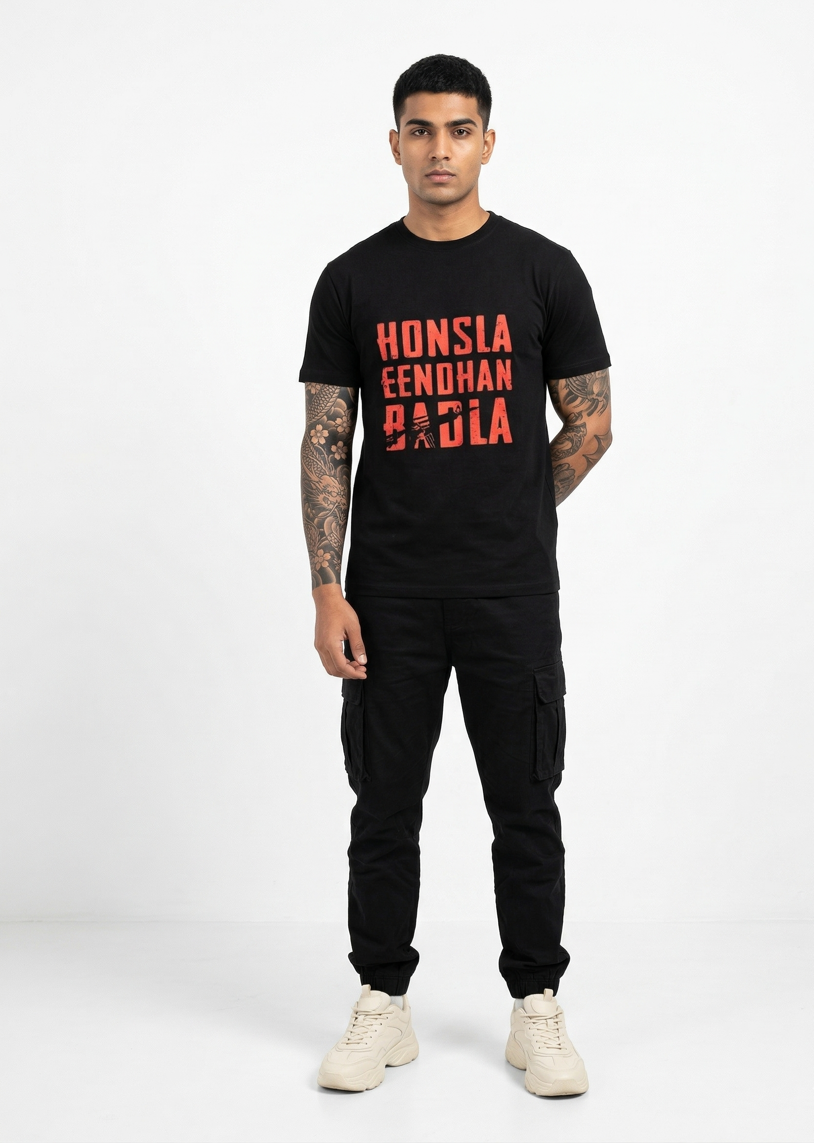 Men's Dhurandhar Honsla Eendhan Badla - Cotton Stretch T-shirt