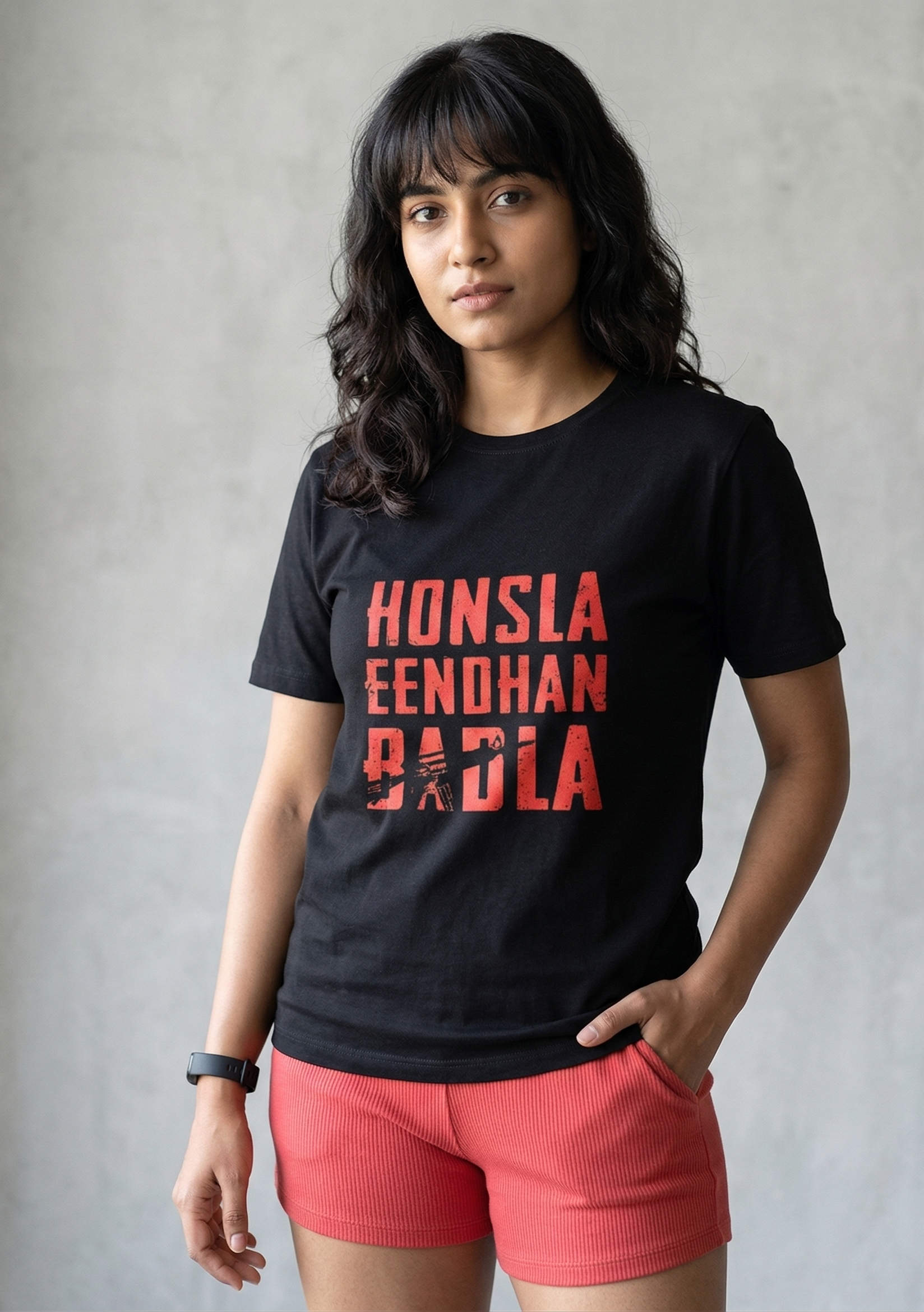 Women's Dhurandhar Honsla Eendhan Badla - Cotton Stretch T-shirt