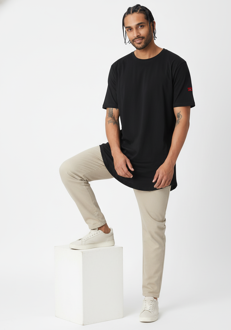 Men's Longline Curved Tee (2 Colors)