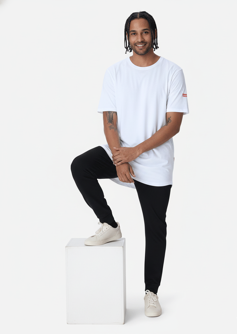 Men's Longline Curved Tee (2 Colors)