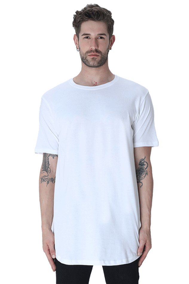 Men's Longline Curved Tee (2 Variants)